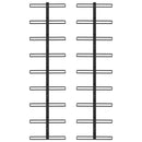 vidaXL 2 db fekete vas falra szerelhető bortartó állvány 18 palacknak