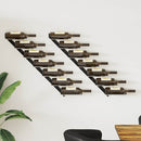 vidaXL 2 db fekete fém falra szerelhető bortartó állvány 14 palacknak