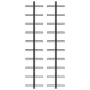 vidaXL 2 db fekete fém falra szerelhető bortartó állvány 20 palacknak