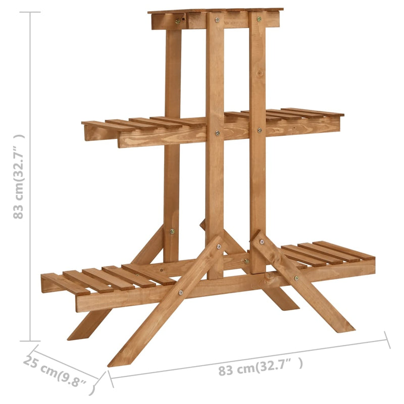 vidaXL fenyőfa virágtartó állvány 83 x 25 x 83 cm