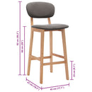 vidaXL 2 db világosszürke szövet bárszék