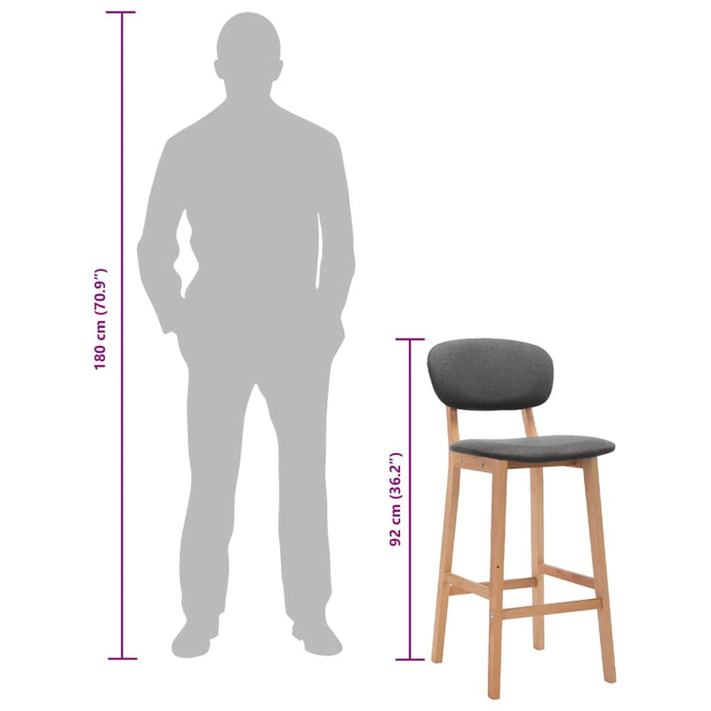 vidaXL 2 db sötétszürke szövet bárszék