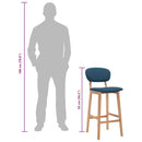 vidaXL 2 db kék szövet bárszék