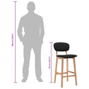 vidaXL 2 db fekete szövet bárszék