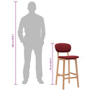 vidaXL 2 db bordó szövet bárszék