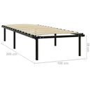 vidaXL fekete fém ágykeret 100 x 200 cm