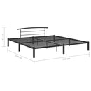 vidaXL fekete fém ágykeret 200 x 200 cm