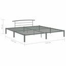 vidaXL szürke fém ágykeret 200 x 200 cm