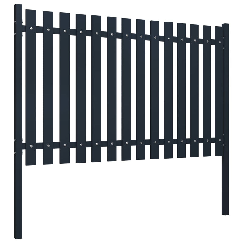 vidaXL antracit színű porszórt acél kerítéspanel 178 x 75 cm