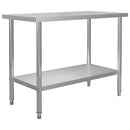 vidaXL konyhai rozsdamentes acél munkaasztal és polc 120 x 30 x 120 cm