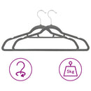 vidaXL 50 db szürke csúszásmentes bársony ruhaakasztó