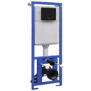 vidaXL fekete falra szerelhető kerámia WC rejtett öblítőtartállyal