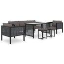 vidaXL antracitszürke polyrattan sarokkanapé-elem bal oldali karfával