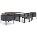 vidaXL antracitszürke polyrattan sarokkanapé-elem bal oldali karfával