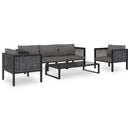 vidaXL antracitszürke polyrattan sarokkanapé-elem bal oldali karfával
