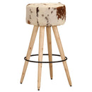 vidaXL 2 db barna valódi bőr nyers mangófa bárszék