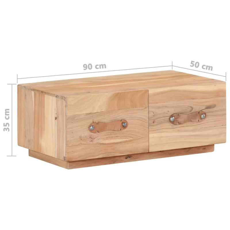 vidaXL tömör újrahasznosított fa dohányzóasztal 90 x 50 x 35 cm