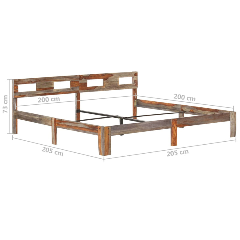 vidaXL tömör fa ágykeret matrac nélkül 200 x 200 cm