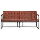 vidaXL barna valódi kecskebőr háromszemélyes kanapé