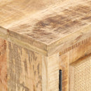 vidaXL tömör mangófa és természetes nád dohányzóasztal 90 x 50 x 35 cm