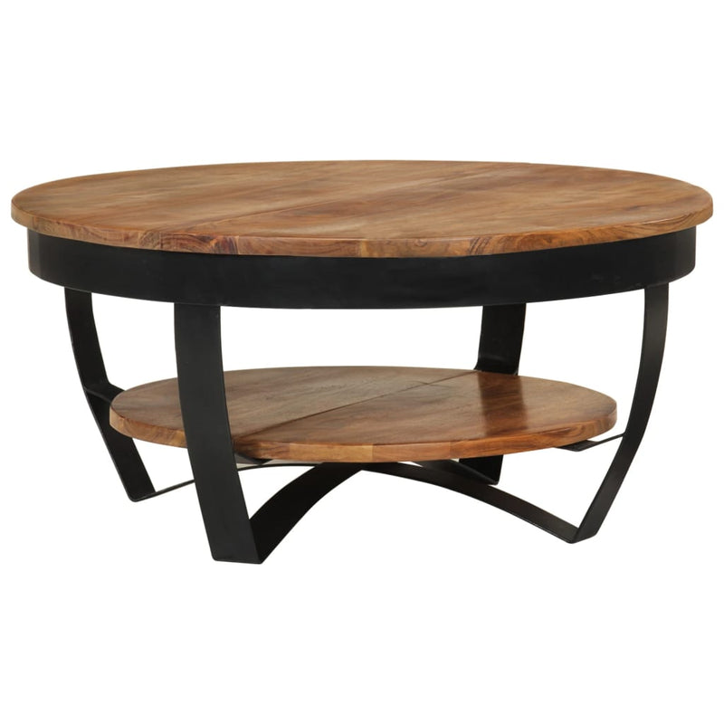 vidaXL tömör akácfa dohányzóasztal 65 x 65 x 32 cm
