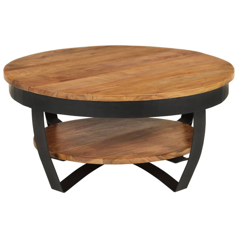 vidaXL tömör akácfa dohányzóasztal 65 x 65 x 32 cm