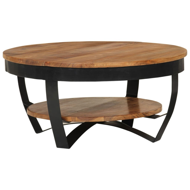 vidaXL tömör akácfa dohányzóasztal 65 x 65 x 32 cm