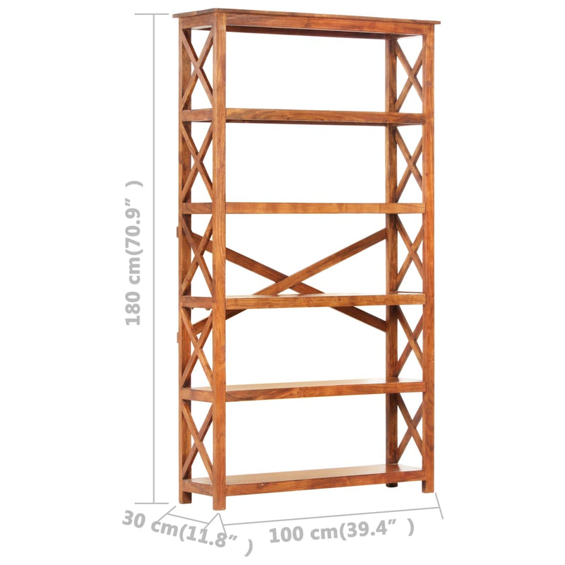vidaXL tömör akácfa könyvszekrény mézszínű felülettel 100x30x180 cm