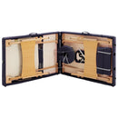 vidaXL háromzónás lila összecsukható fa masszázsasztal