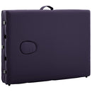 vidaXL háromzónás lila összecsukható fa masszázsasztal