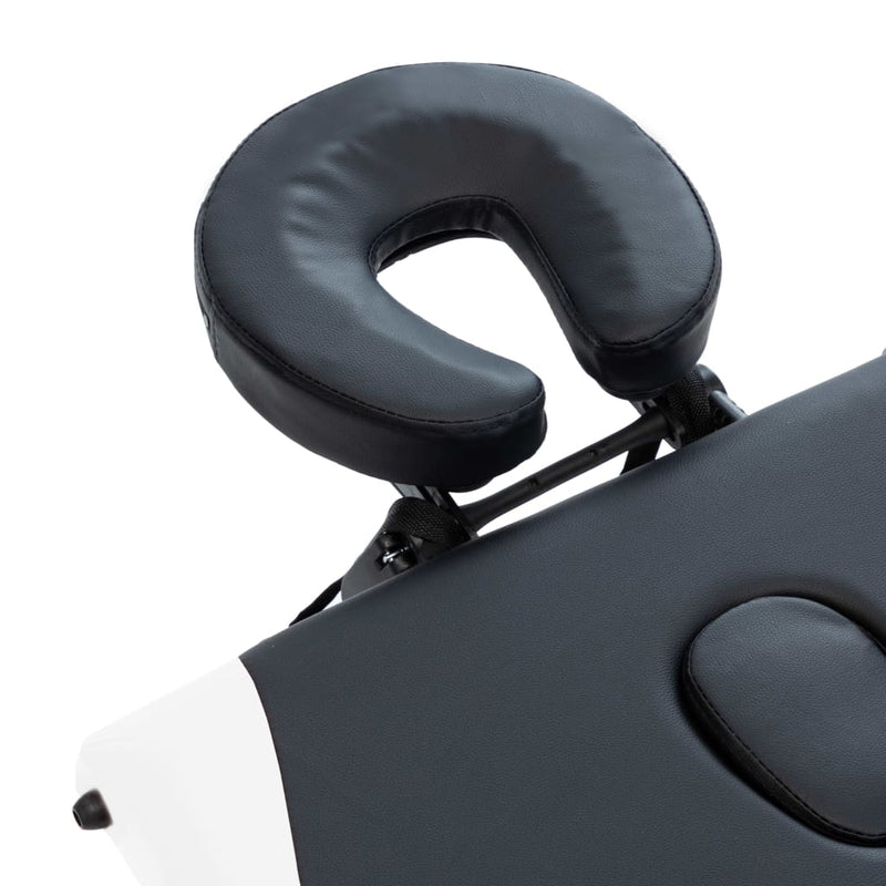 vidaXL 3 zónás fekete és fehér összecsukható alumínium masszázsasztal