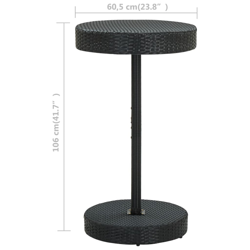 vidaXL fekete polyrattan kerti asztal 60,5 x 106 cm