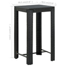 vidaXL fekete polyrattan kerti bárasztal 60,5 x 60,5 x 110,5 cm