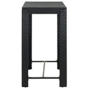 vidaXL fekete polyrattan kerti bárasztal 100 x 60,5 x 110,5 cm