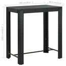 vidaXL fekete polyrattan kerti bárasztal 100 x 60,5 x 110,5 cm