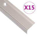 vidaXL 15 db pezsgőszínű L-alakú alumínium lépcsőélvédő 90 cm