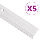 vidaXL 5 db ezüstszínű L-alakú alumínium lépcsőélvédő 100 cm