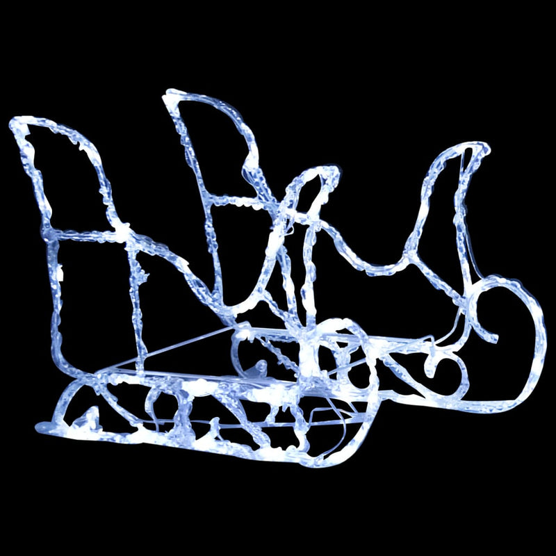 vidaXL akril rénszarvasok és szán karácsonyi dekoráció 280x28x55 cm