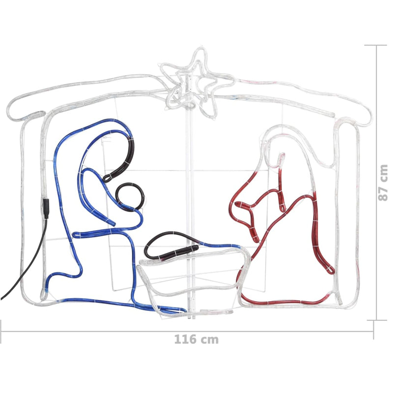 vidaXL Betlehem karácsonyi dekoráció 240 LED-del 116 x 41 x 87 cm