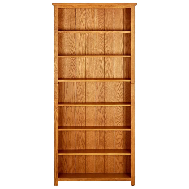 vidaXL 7 szintes tömör tölgyfa könyvespolc 90 x 22,5 x 200 cm