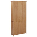 vidaXL tömör tölgyfa és üveg könyvespolc 4 ajtóval 90 x 35 x 200 cm