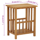 vidaXL tömör tölgyfa magazinasztal 45 x 35 x 55 cm