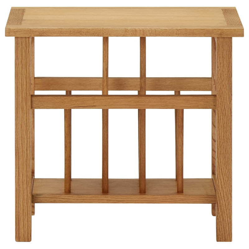 vidaXL tömör tölgyfa magazinasztal 45 x 27 x 42 cm