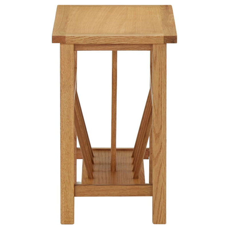 vidaXL tömör tölgyfa magazinasztal 45 x 27 x 42 cm