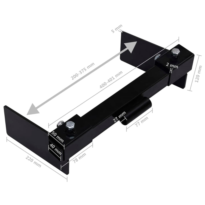 vidaXL fekete hóeke-csatlakozó fűnyíróhoz