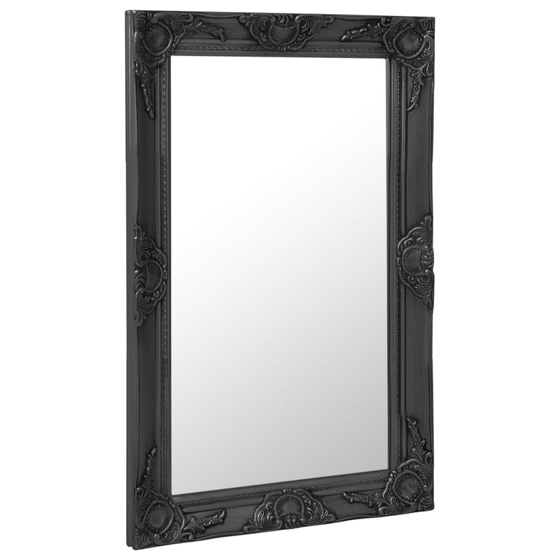 vidaXL fekete barokk stílusú fali tükör 50 x 80 cm
