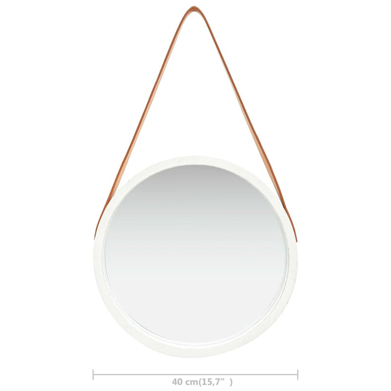 vidaXL fehér fali tükör pánttal 40 cm