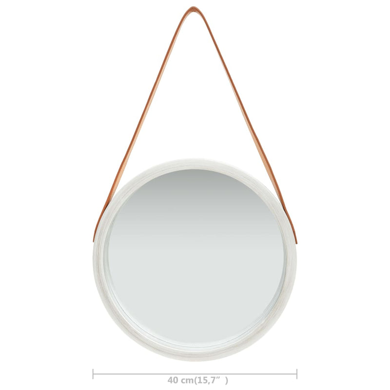vidaXL ezüstszínű fali tükör pánttal 40 cm