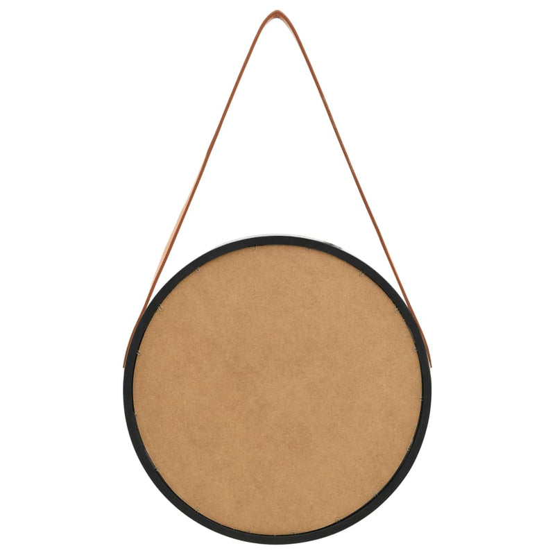 vidaXL fekete fali tükör pánttal 40 cm