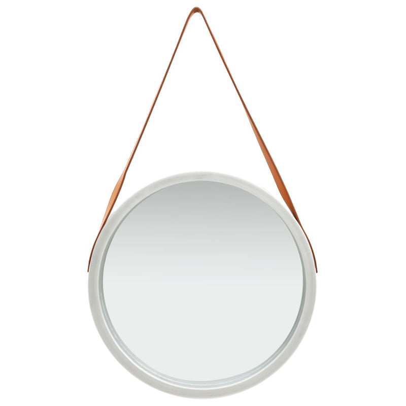 vidaXL ezüstszínű fali tükör pánttal 50 cm